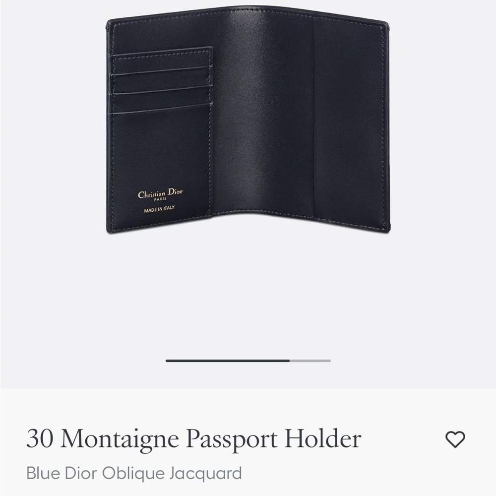 Dior Navy Oblique Passport Cover - Picture 2 of 3
